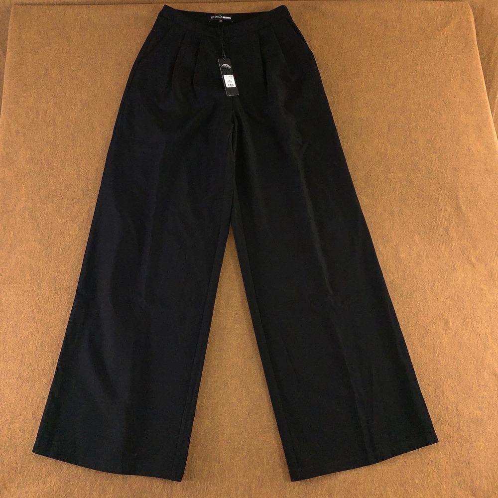 Fashion Nova Black Wide Leg Pants